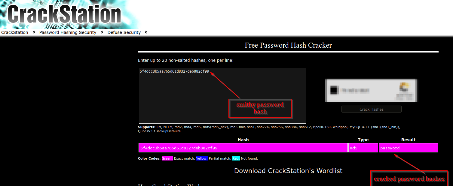 Crackstation results